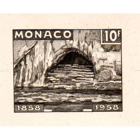 Timbre de 10F, Monaco.